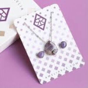 Amelia Rue Amethyst Necklace & Earrings Set